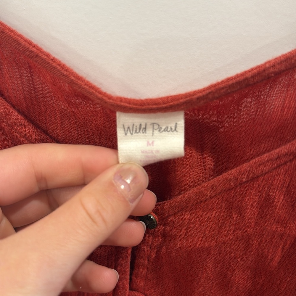Wild Pearl Red Ruffled Tank Top - Picture 3 of 5